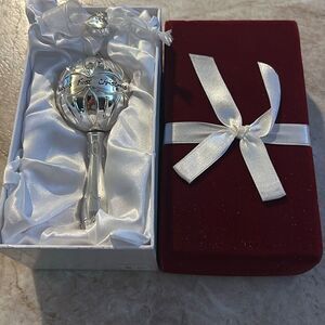 Silver Plated Baby’s 1st Christmas Rattle